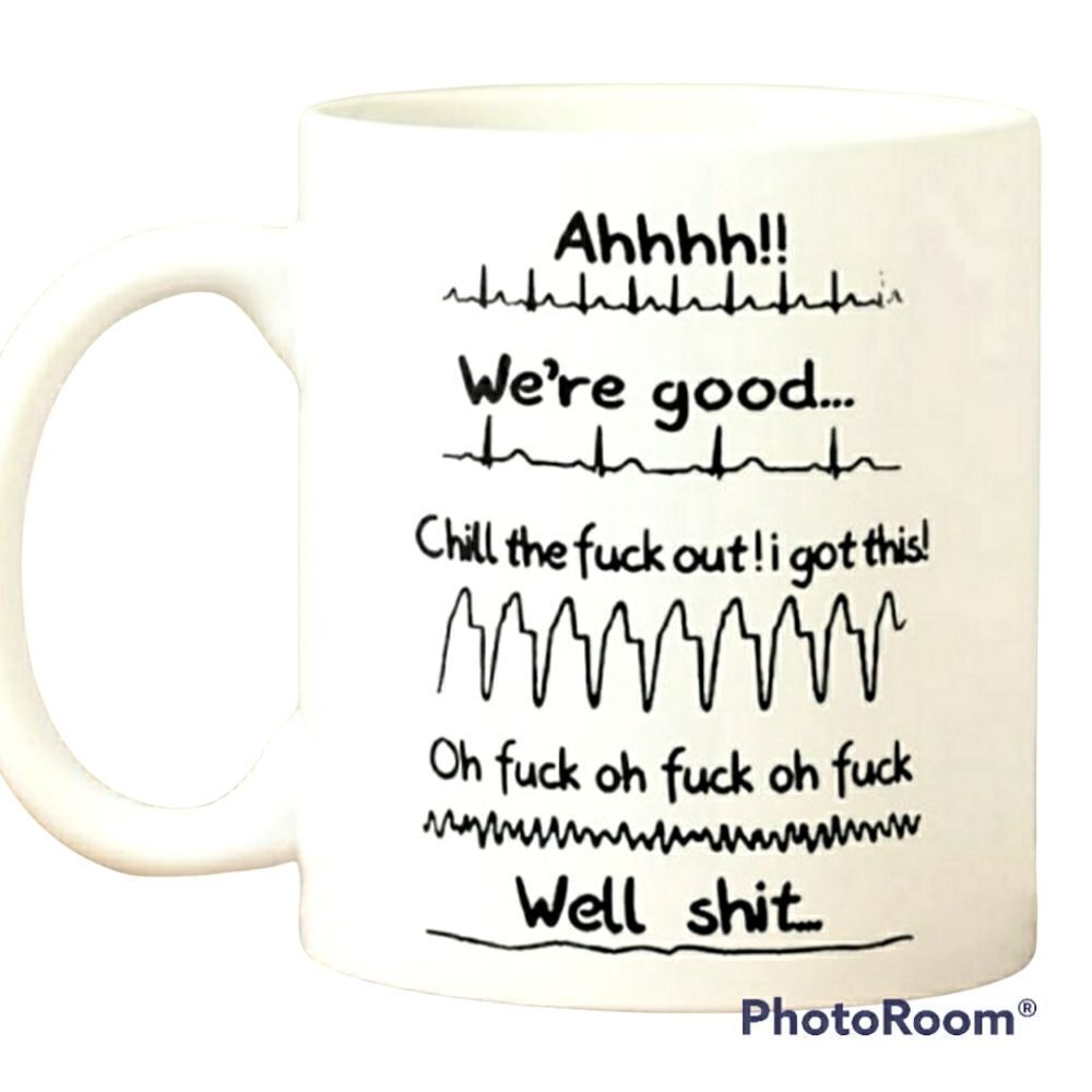 Ekg tracing, coffee mug